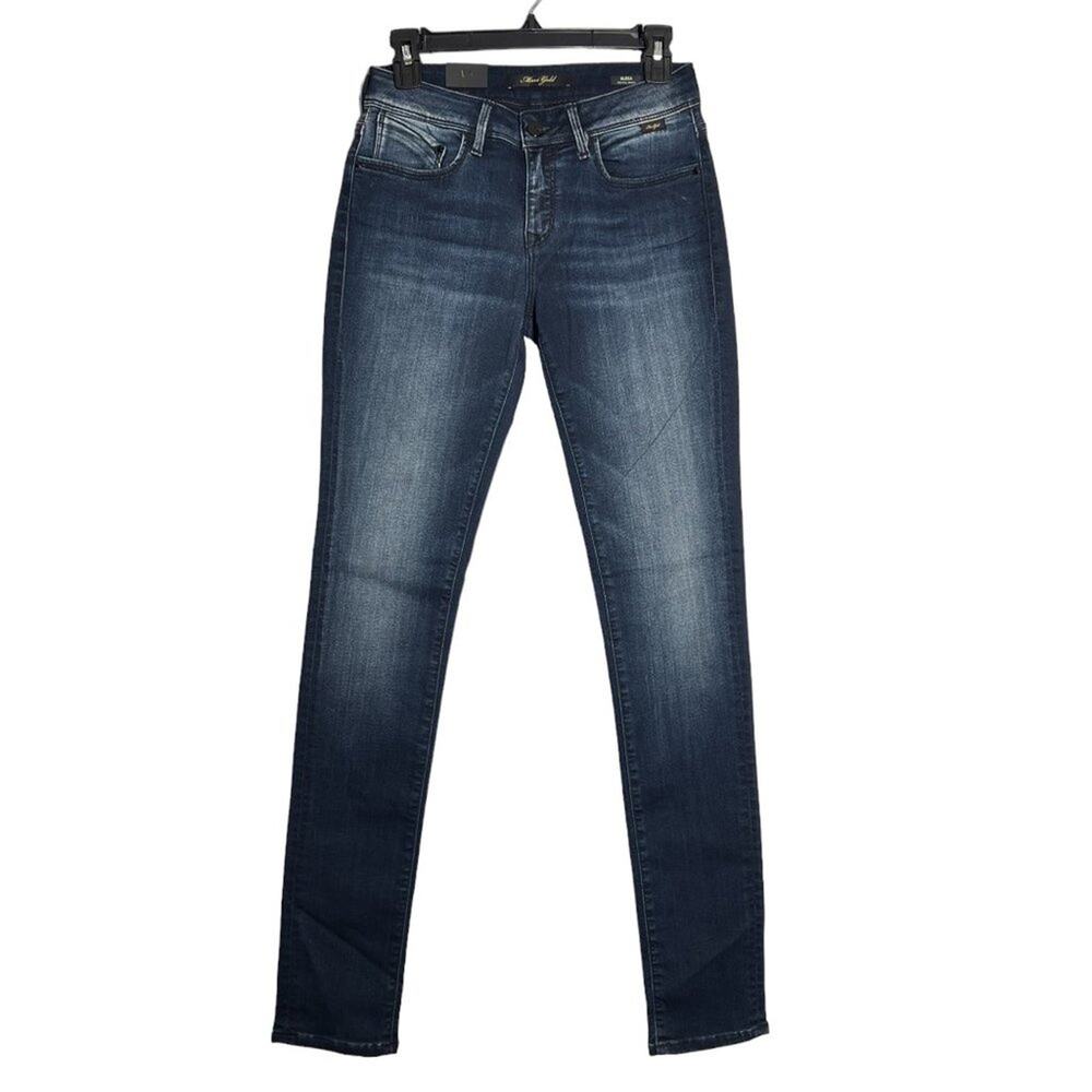 Mavi Gold Alexa Skinny Jean Size 27x33 Indigo Mid Rise Premium Stretch Denim NEW